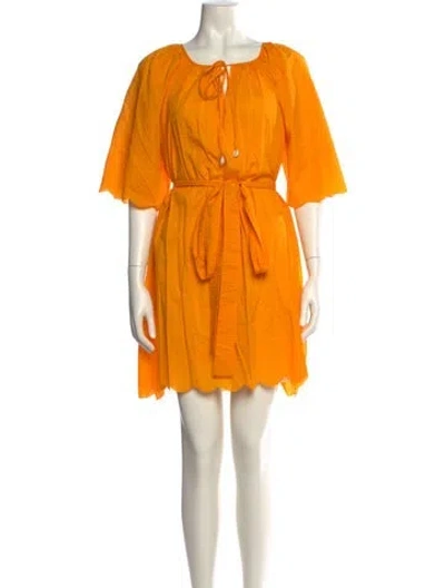 Pre-owned Marysia Resort Scoop Neck Mini Dress In Yellow