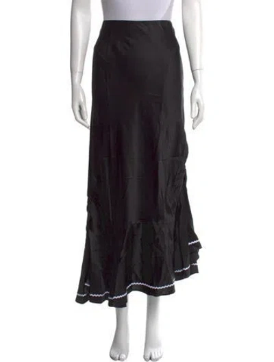 Pre-owned Marysia Resort Silk Midi Length Skirt In Black