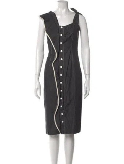 Pre-owned Marysia Resort Square Neckline Midi Length Dress In Gray