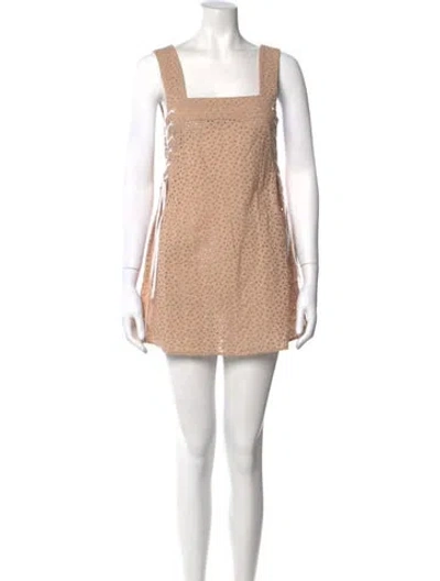 Pre-owned Marysia Resort Square Neckline Mini Dress In Brown