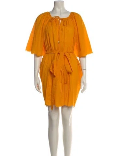 Pre-owned Marysia Resort Square Neckline Mini Dress In Yellow