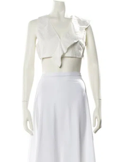 Pre-owned Marysia Resort Square Neckline Sleeveless Crop Top In White