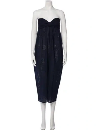 Pre-owned Marysia Resort Strapless Jumpsuit In Blue