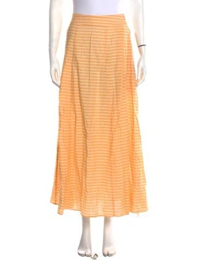 Pre-owned Marysia Resort Striped Long Skirt In Orange