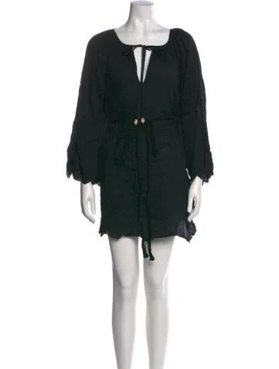 Pre-owned Marysia Resort V-neck Long Dress In Black