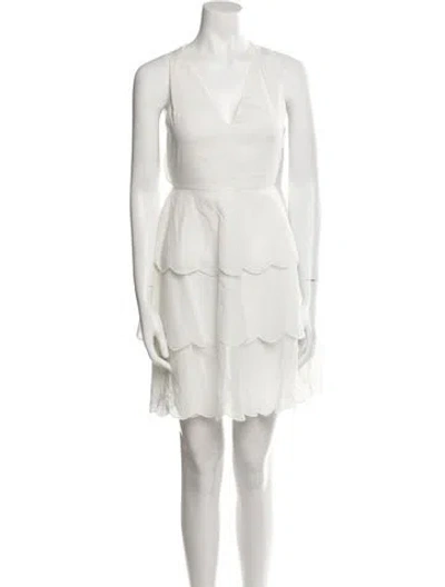 Pre-owned Marysia Resort V-neck Mini Dress In White