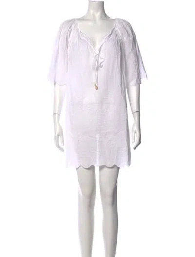 Pre-owned Marysia Resort V-neck Mini Dress In White