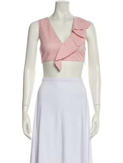 Pre-owned Marysia Resort V-neck Sleeveless Crop Top In Neutral