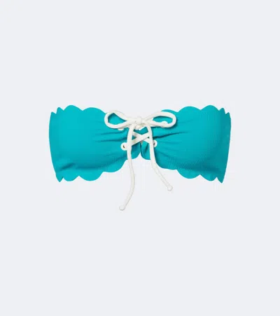 Marysia Riviera Scalloped Bikini Top In Blue
