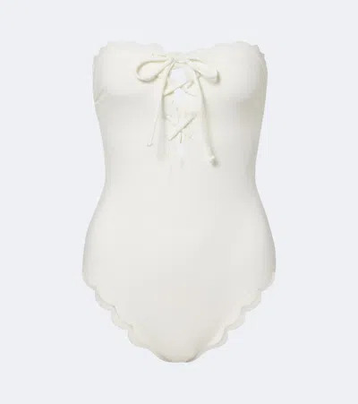 Marysia Riviera Scalloped Swimsuit In White