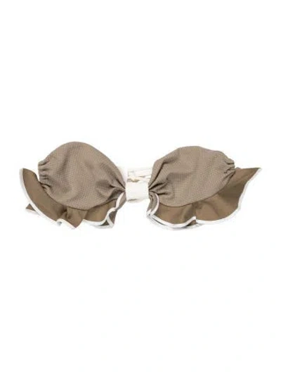 Pre-owned Marysia Ruffle Embellishment Top In Neutrals