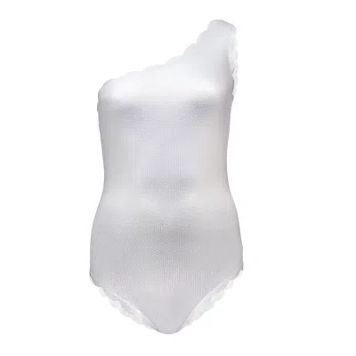 Marysia Santa Barbara Maillot Silver/coconut In Brown