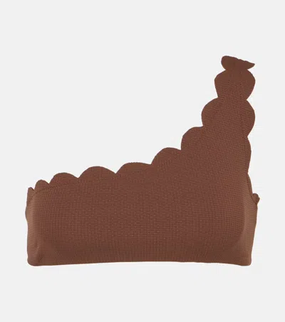 Marysia Santa Barbara One-shoulder Bikini Top In Brown