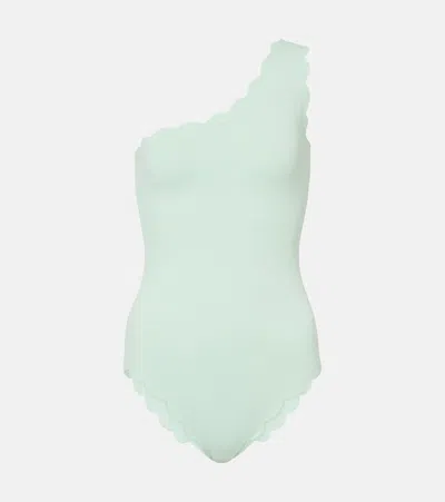 Marysia Scalloped Textured One-piece In Green