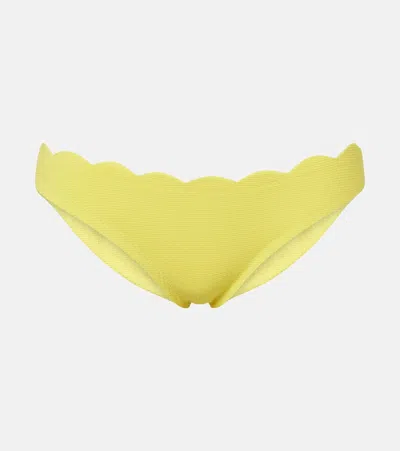 Marysia Santa Barbara Scalloped Bikini Bottoms In Yellow