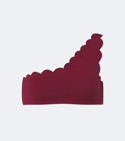 Marysia Santa Barbara Scalloped Bikini Top In Burgundy