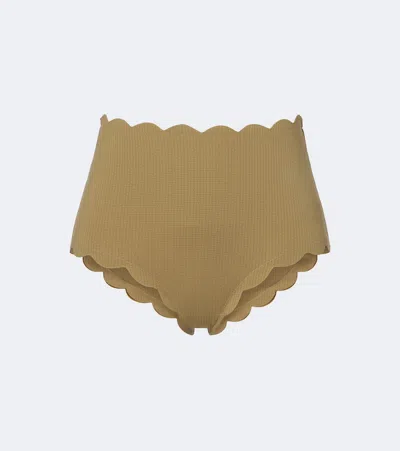 Marysia Santa Monica Scalloped Bikini Bottoms In Beige