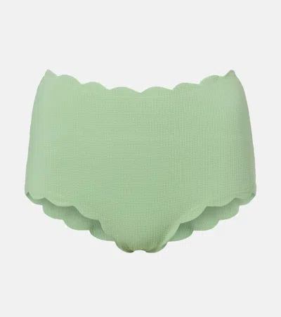 Marysia Santa Monica Scalloped Bikini Bottoms In Green