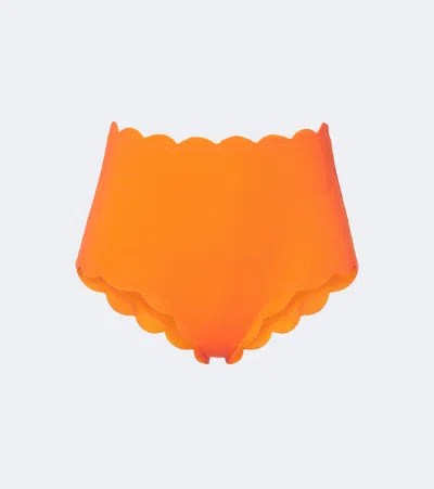 Marysia Santa Monica Scalloped Bikini Bottoms In Orange
