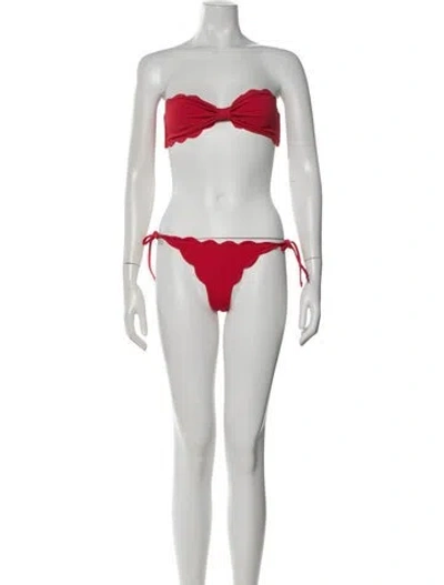 Pre-owned Marysia Scalloped Accent Bikini In Purple