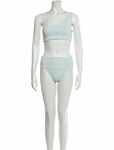 Pre-owned Marysia Scalloped Accent Bikini W/ Tags In Blue