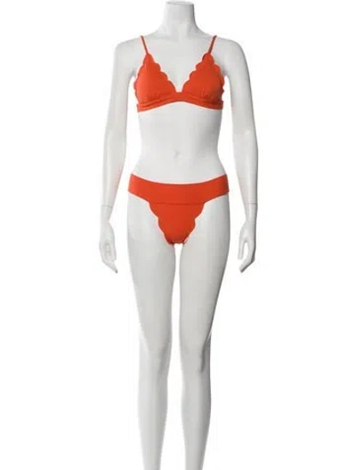 Pre-owned Marysia Scalloped Accent Bikini W/ Tags In Multi