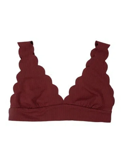 Pre-owned Marysia Scalloped Accent Bottoms In Red