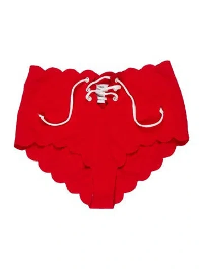 Pre-owned Marysia Scalloped Accent Bottoms W/ Tags In Red
