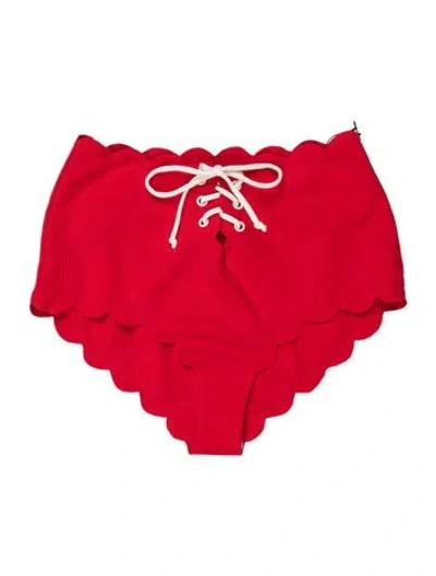 Pre-owned Marysia Scalloped Accent Bottoms W/ Tags In Red