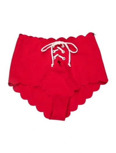 Pre-owned Marysia Scalloped Accent Bottoms W/ Tags In Red