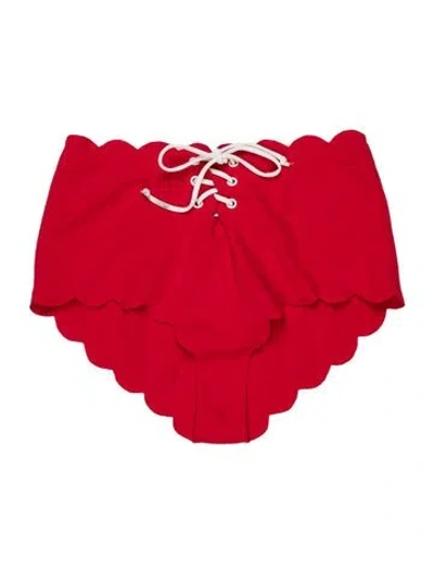 Pre-owned Marysia Scalloped Accent Bottoms W/ Tags In Red