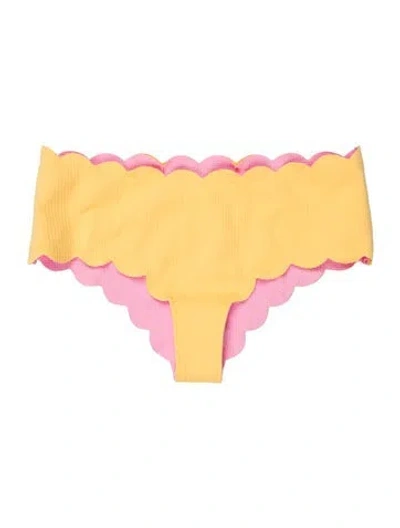 Pre-owned Marysia Scalloped Accent Bottoms In Yellow