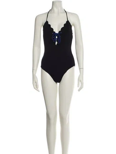 Pre-owned Marysia Scalloped Accent One-piece In Neutral