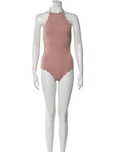 Pre-owned Marysia Scalloped Accent One-piece In Orange
