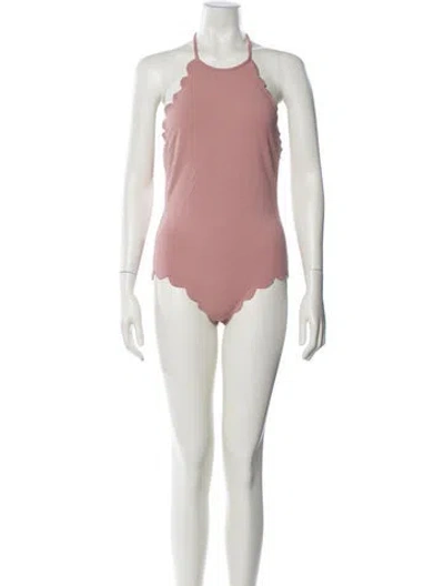 Pre-owned Marysia Scalloped Accent One-piece In Pink