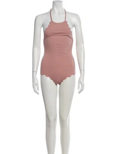 Pre-owned Marysia Scalloped Accent One-piece In Pink
