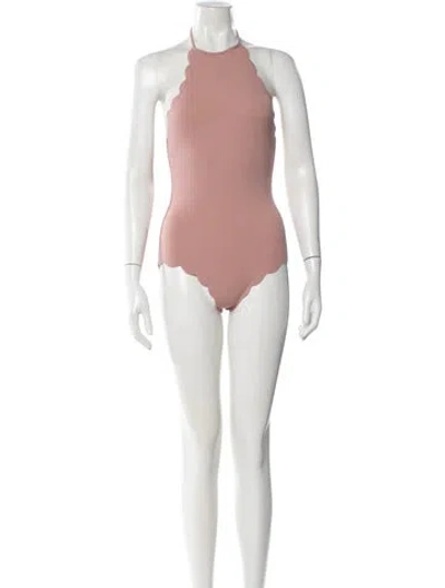 Pre-owned Marysia Scalloped Accent One-piece In Pink