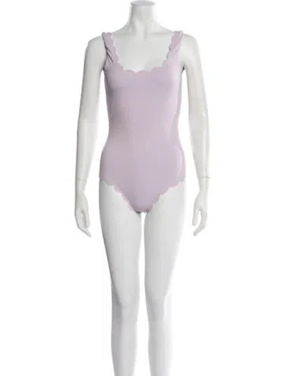 Pre-owned Marysia Scalloped Accent One-piece In Purple