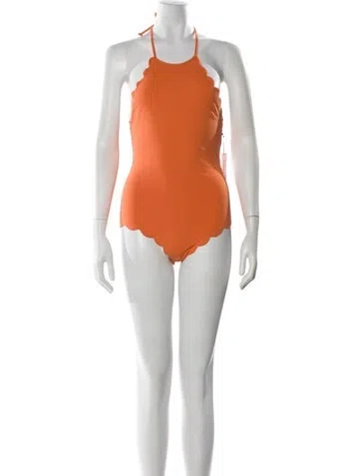 Pre-owned Marysia Scalloped Accent One-piece W/ Tags In Orange