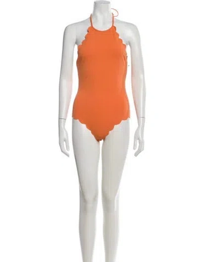 Pre-owned Marysia Scalloped Accent One-piece W/ Tags In Orange