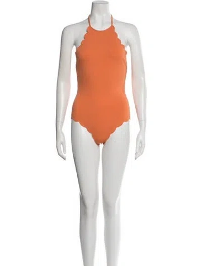 Pre-owned Marysia Scalloped Accent One-piece W/ Tags In Orange