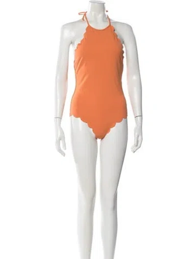 Pre-owned Marysia Scalloped Accent One-piece W/ Tags In Orange