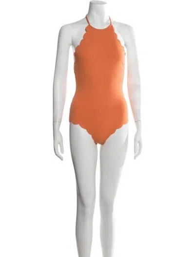 Pre-owned Marysia Scalloped Accent One-piece W/ Tags In Orange