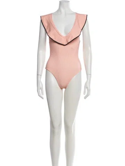 Pre-owned Marysia Scalloped Accent One-piece W/ Tags In Pink