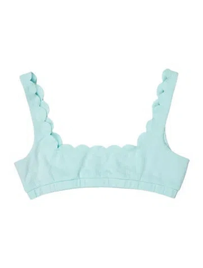 Pre-owned Marysia Scalloped Accent Top In Blue