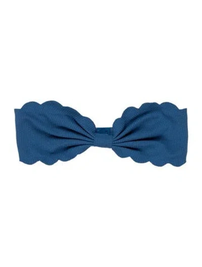 Pre-owned Marysia Scalloped Accent Top In Blue