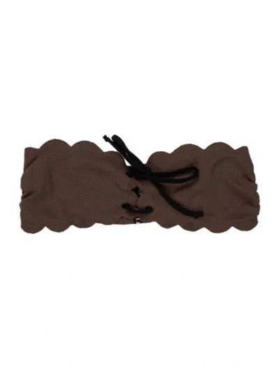Pre-owned Marysia Scalloped Accent Top In Brown