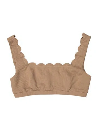 Pre-owned Marysia Scalloped Accent Top In Neutral