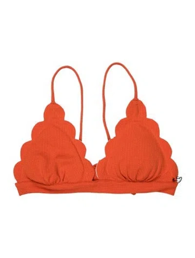 Pre-owned Marysia Scalloped Accent Top In Orange