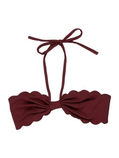 Pre-owned Marysia Scalloped Accent Top In Red